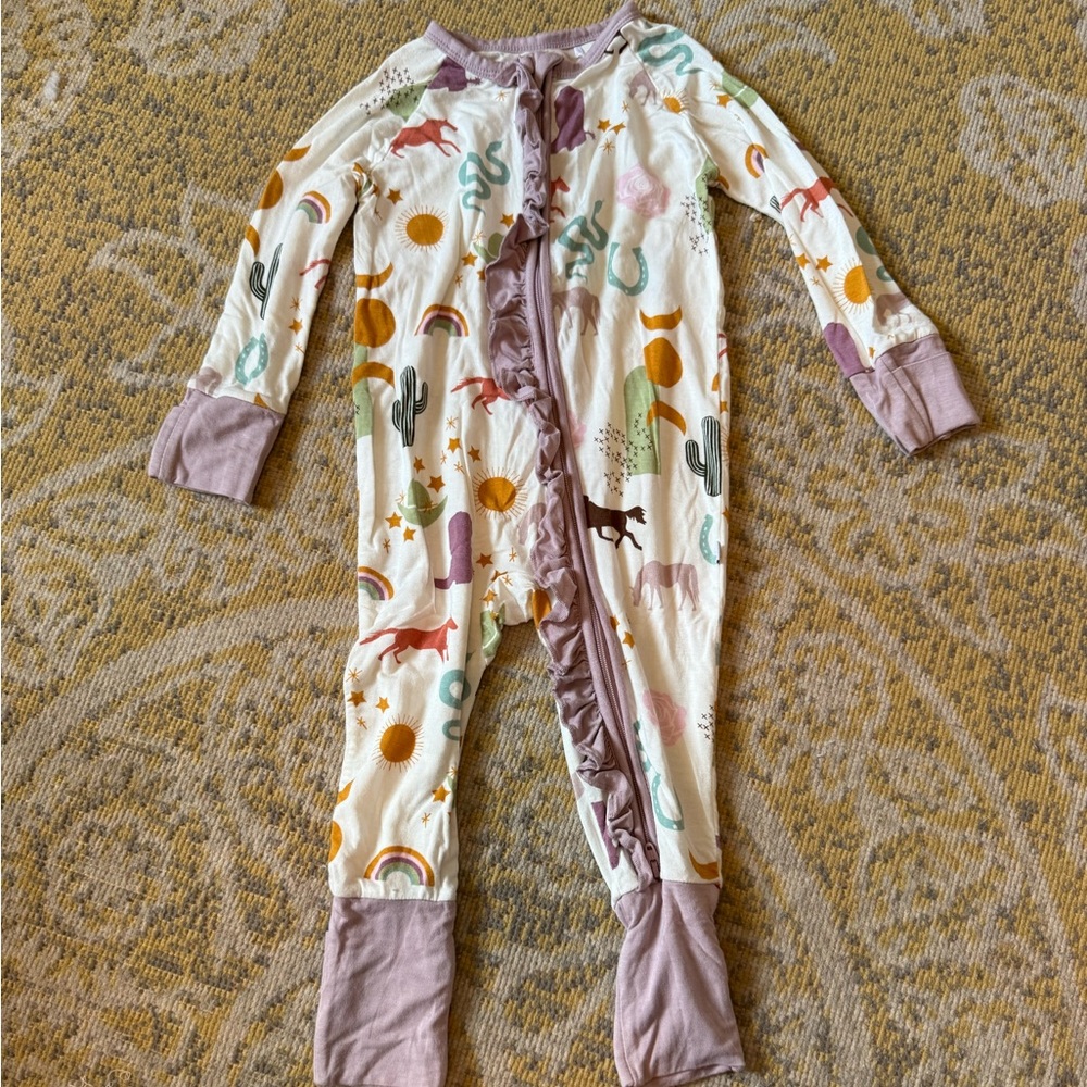 Emerson and Friends Cowgirl Bamboo Convertible Baby Pajamas